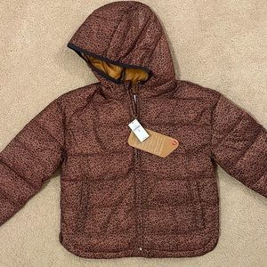 NWT Gap Kids Leopard Puffer Jacket Size M